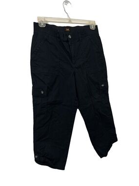 Lee Women’s Flex-To Go Cargo Capris Mid Rise Black size 12